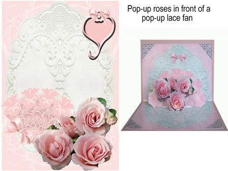 Pink Lace Fan with Roses Pop-up Kit