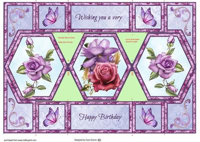 Heritage Roses Hexagon Shutter Card