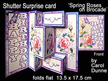 Shutter Surprise Card - Spring Roses on Brocade