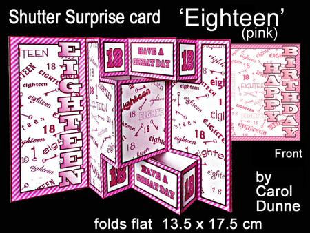 Shutter Surprise Card - Eighteen (pink)