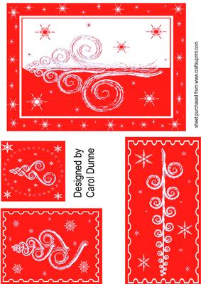 Trees and Snowflakes - Red