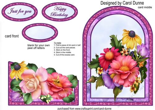 Summer flowers cutaway card