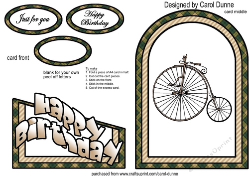 Penny Farthing Cutaway card