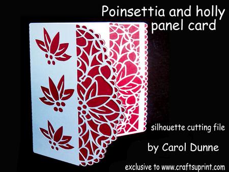 Poinsettia And Holly Panel Card