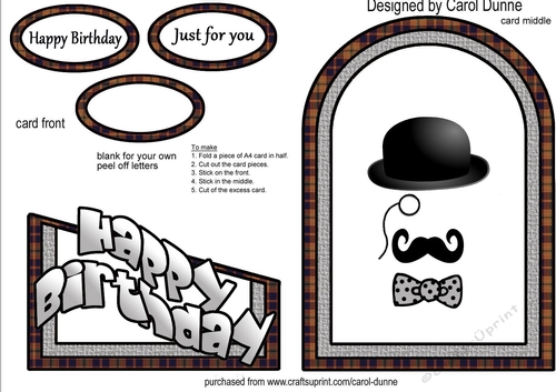 Bowler hat cutaway card