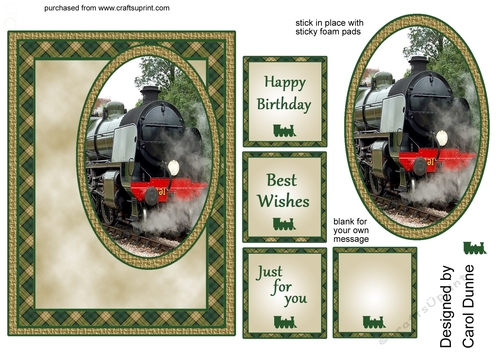 Oval Steam Train quick card