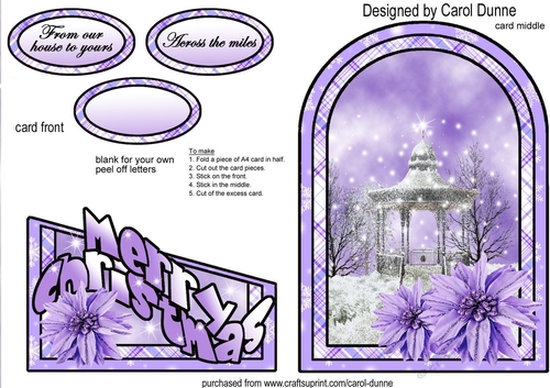 Winter Gazebo cutaway card