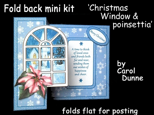 FB Christmas Window with pink poinsettia