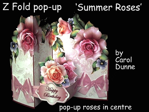 Z Fold pop-up Summer Roses - CUP731592_173 | Craftsuprint