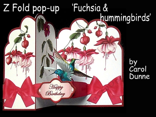 Z Fold popup    Fuchsia & humming birds