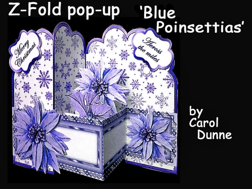 Z-Fold pop-up  Blue Poinsettias