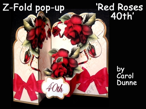Z-Fold pop-up   Red Roses 40th