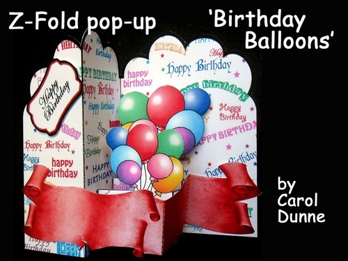 Z-Fold pop-up   Birthday Balloons
