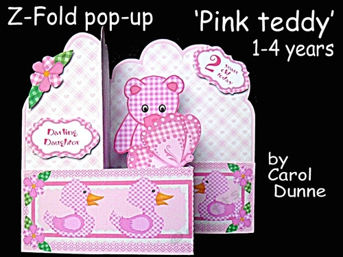 Z-Fold pop-up   Pink Teddy 1-4 years