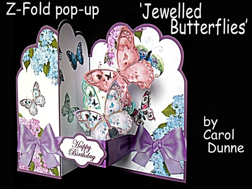 Z-Fold pop-up  Jewelled Butterflies