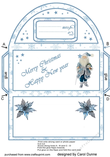 Blue Santa money wallet