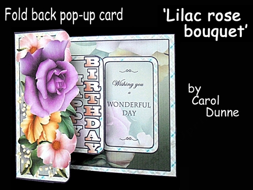 Fold back pop-up  Lilac Rose Bouquet