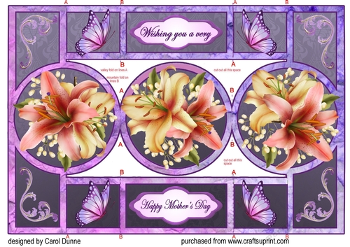 Downton Lilies shutter card (Mothers Day)