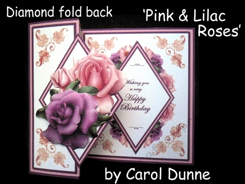 Diamond fold back - Pink & Lilac Roses