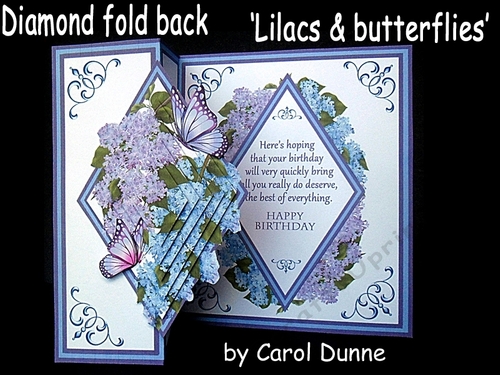 Diamond Fold Back   Lilacs & butterflies 