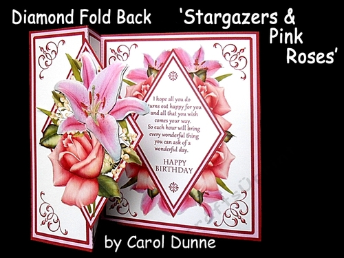 Diamond fold back - Stargazers & Pink Roses