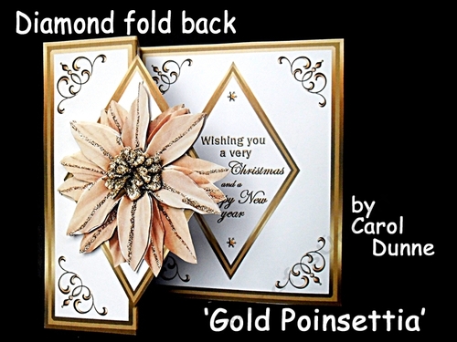 Diamond fold back  Gold Poinsettia