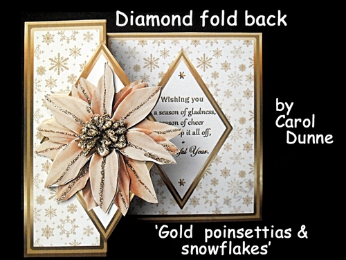 Diamond fold back  Gold Poinsettia with snowflakes