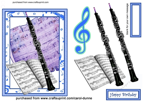 Music decoupage (blue)