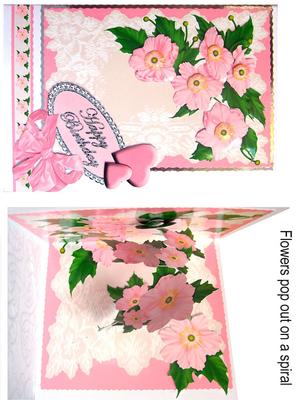 Pink Flowers and Lace Spiral Pop-up Kit