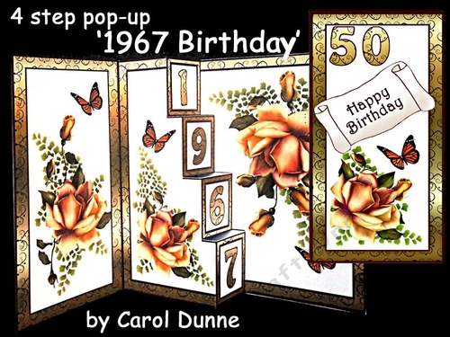 4 step pop-up  Yellow Roses Birthday 1967