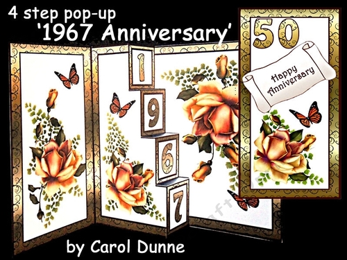 4 step pop-up  Yellow Roses Anniversary1967