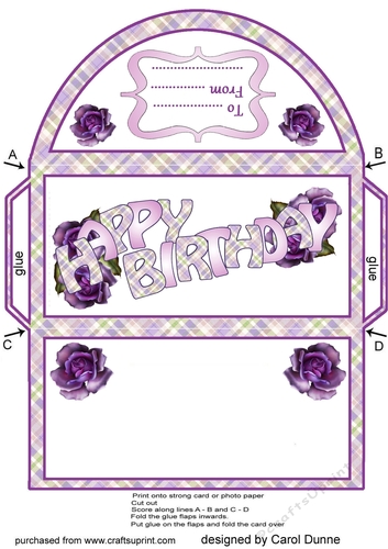 Money Wallet Purple Roses