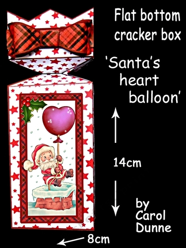 Cracker box  Santas heart balloon