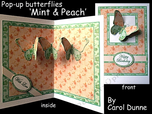 Pop-up Butterflies -  Mint & peach