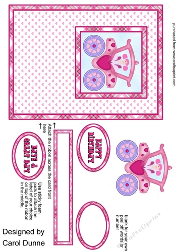 Princess coach card front 3-8 years