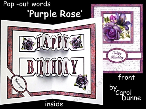 Pop-out words Purple Rose