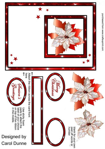Red Poinsettias card front