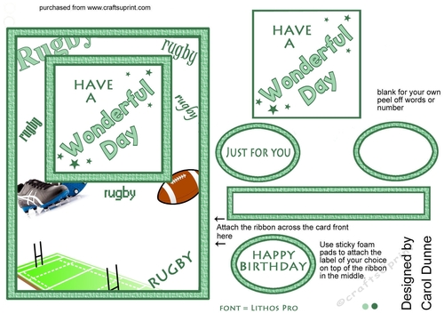 Rugby card front.