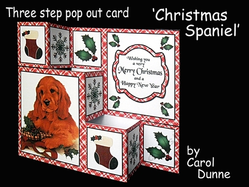 3 step pop out Christmas spaniel