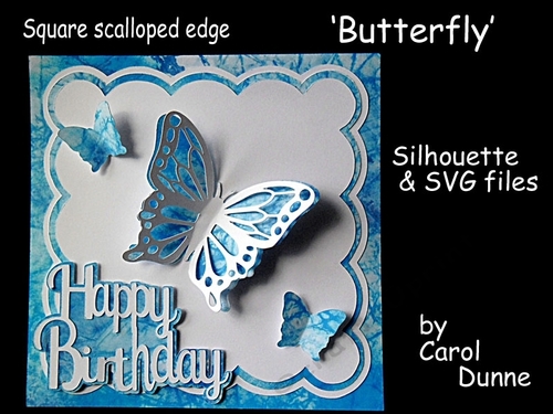 Scalloped edge butterfly card