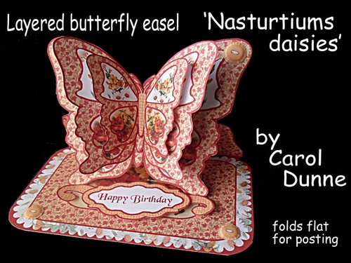 Butterfly easel Nasturtiums & daisies