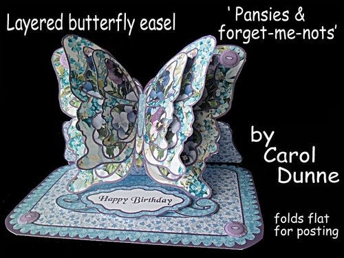 Butterfly easel Pansies and forget-me-nots