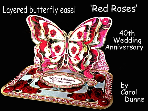 Butterfly easel Red Roses (Anniversary)