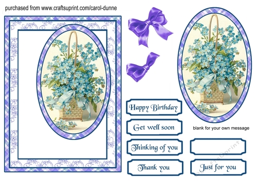 QC Forget-me-nots basket