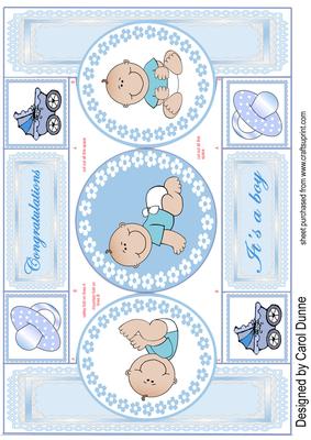Baby Boy Circle Shutter Card