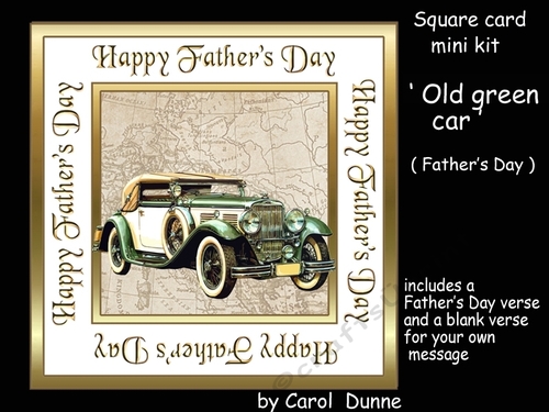 SC Old Green Car Fathers Day