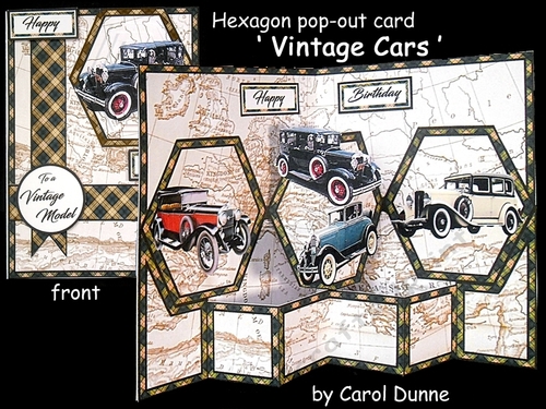 Hexagon pop-out Vintage cars