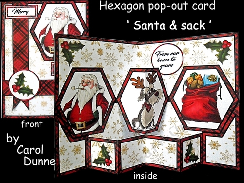 Hexagon pop-out Santa & sack