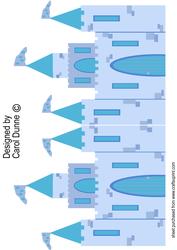 Blue Castle Shaped Card