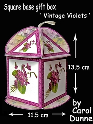 Square based box Vintage Violets